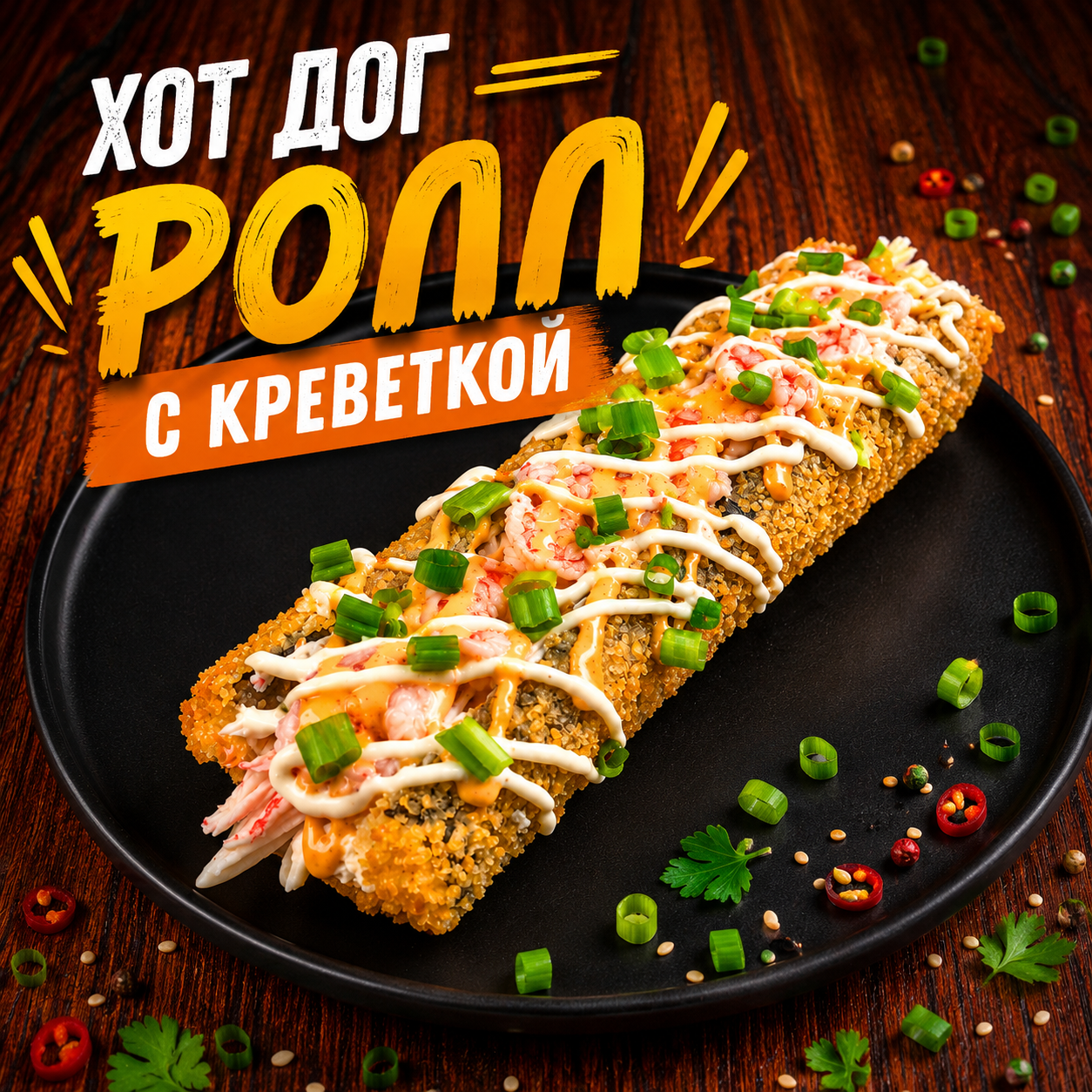 Хот-Дог Ролл с креветкой