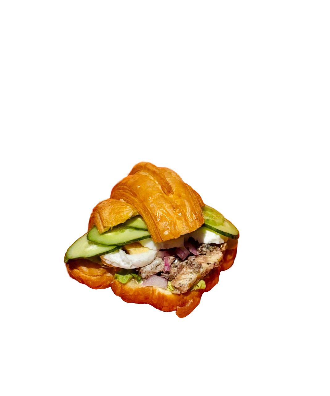 Круассан с тихоокеанской сайрой в собственном соку