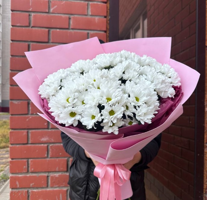 Букет из 15 кустовых хризантем (ромашкой)