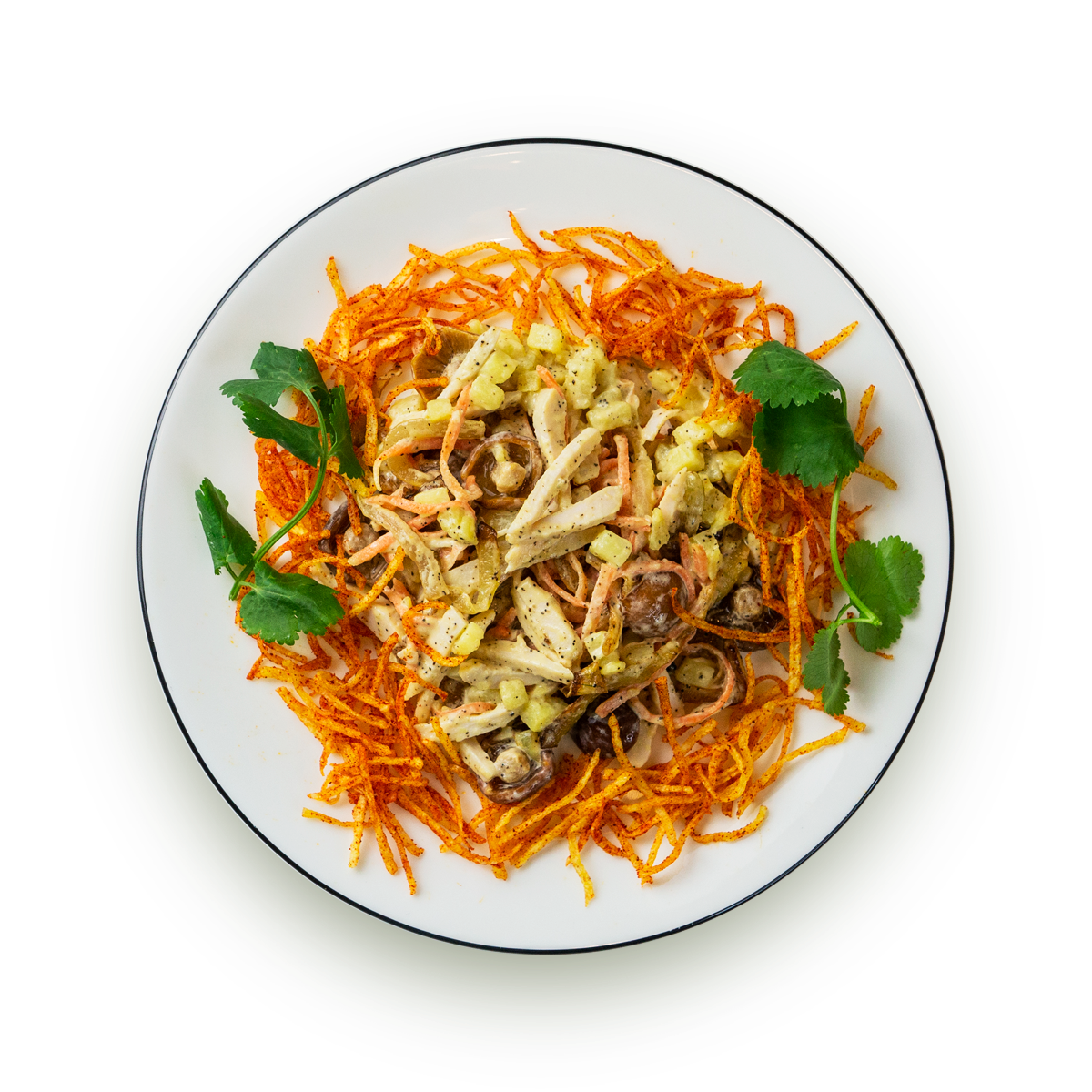 Салат с курицей и опятами