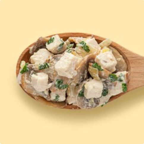 Цыпленок с жареными грибами