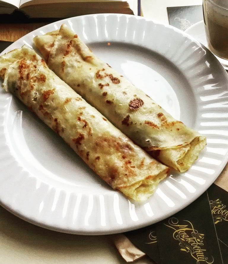 БЛИНЫ С СЫРОМ И ВЕТЧИНОЙ