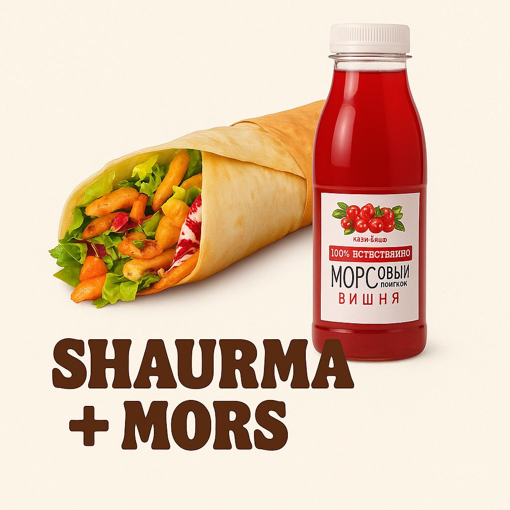 Сет шаурма с курицей и морсом