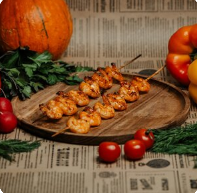 Тигровые креветки на мангале