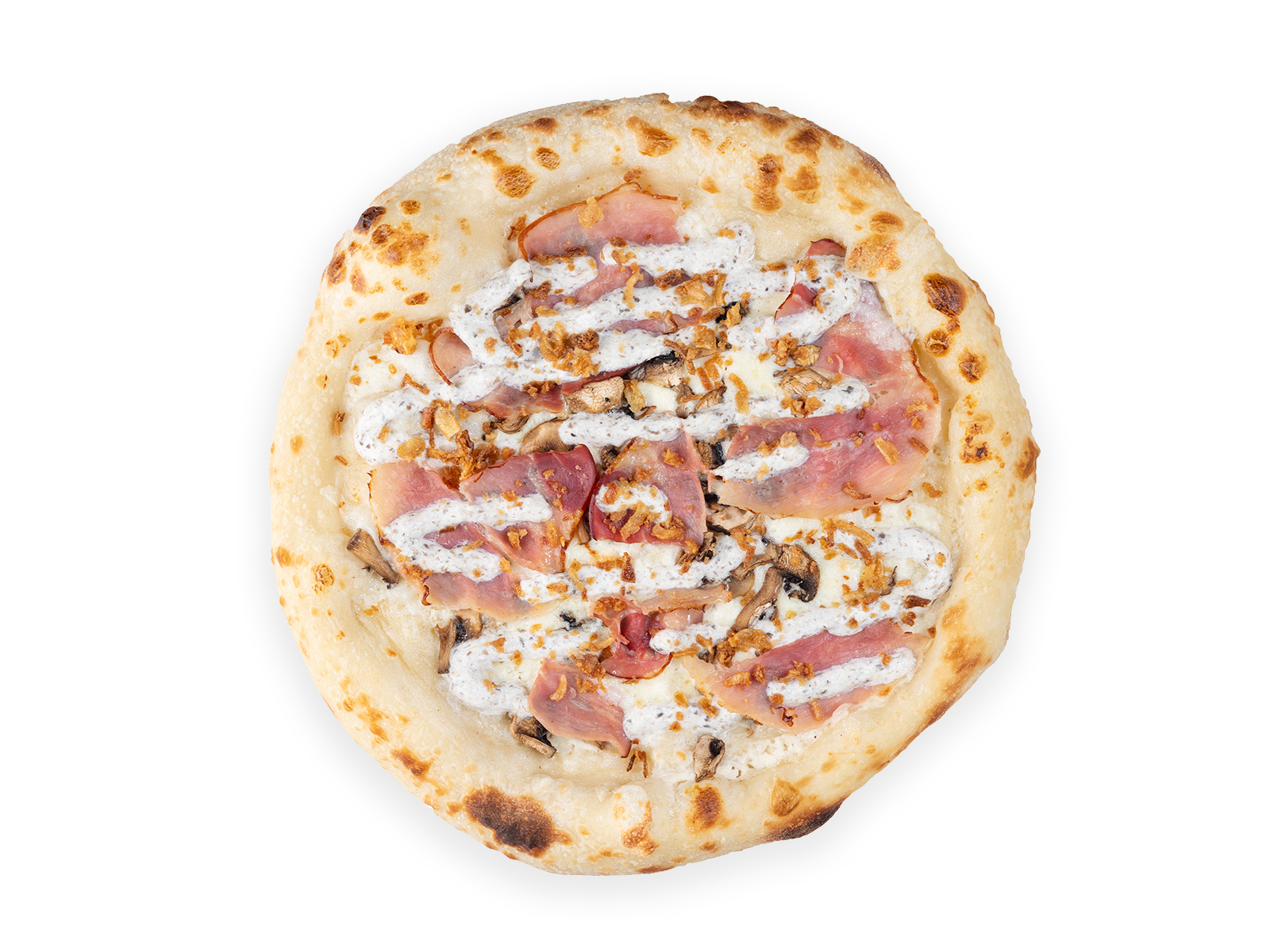 Пицца грибная с ветчиной