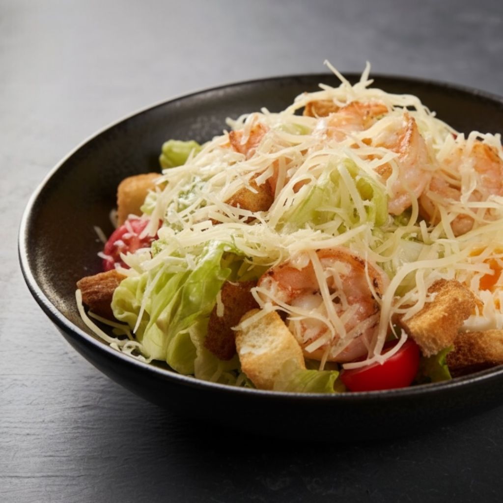 ЦЕЗАРЬ С КРЕВЕТКАМИ САЛАТ