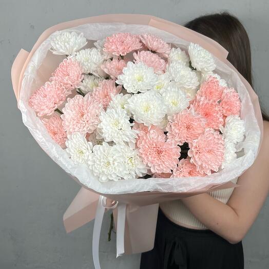 Букет из 9 кустовых хризантем