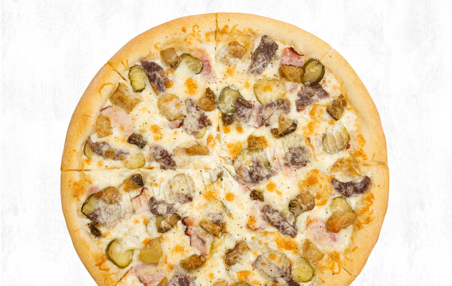 Пицца с говядиной и белыми грибами 