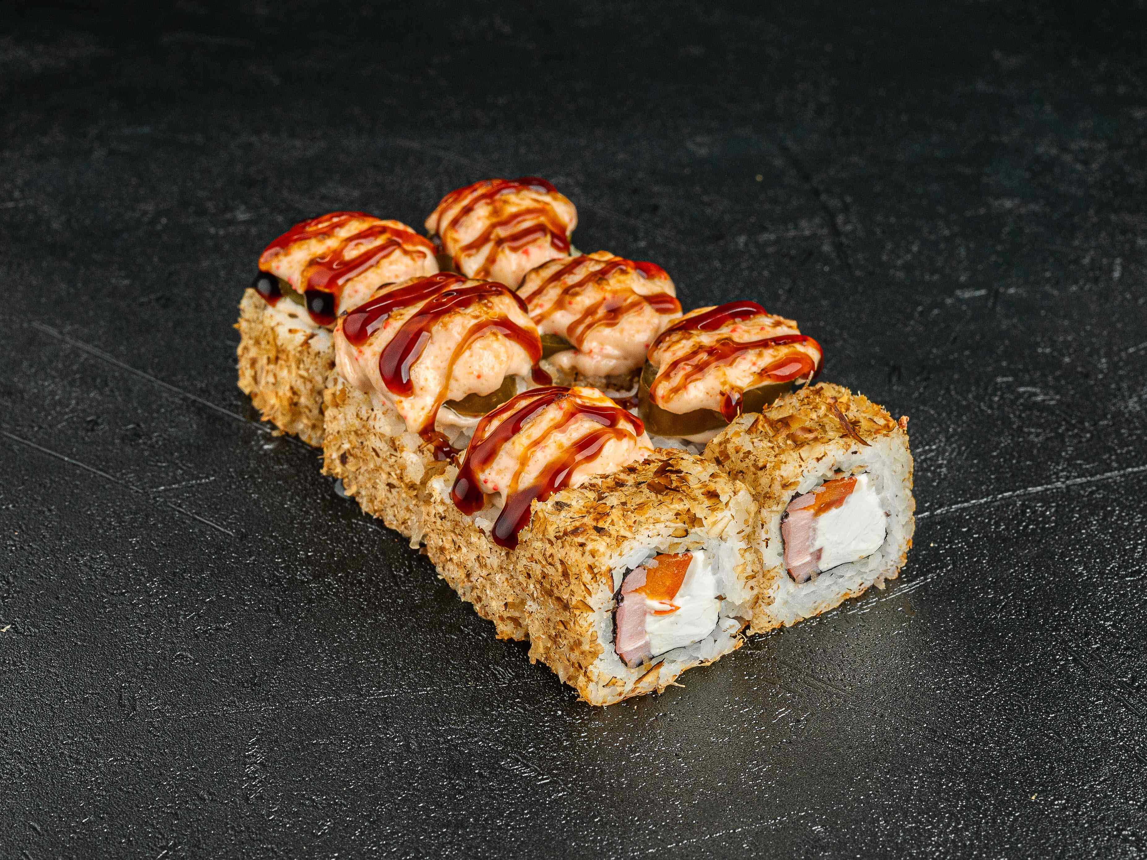 Запеченный ролл Крок с Беконом (острый)