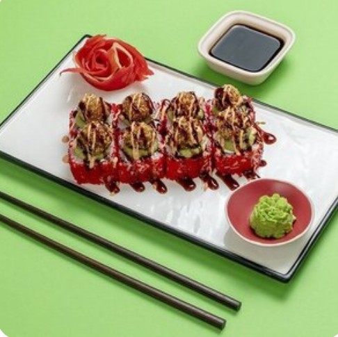 Креветки в спайси-соусе Эби люкс-ролл