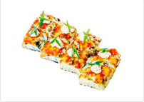 Японская пицца с лососем 