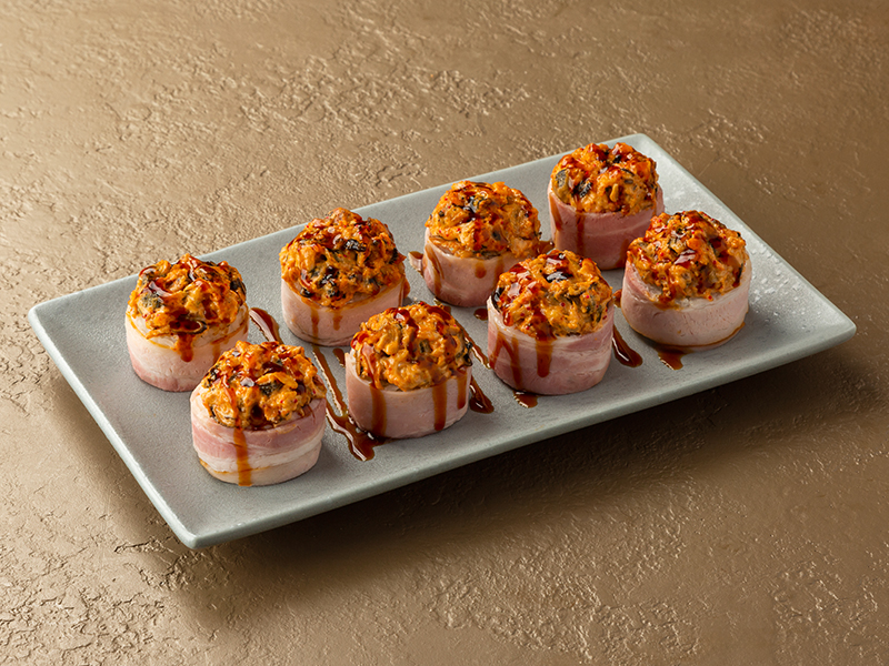 Ролл Испаньола с мидиями и беконом