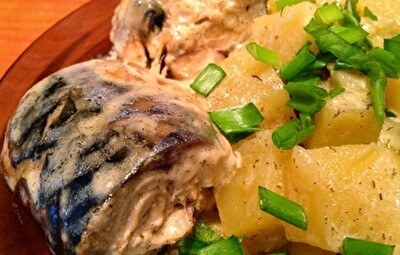 Скумбрия с картофелем