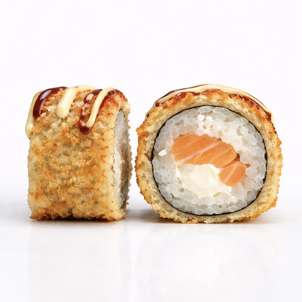 Ролл в сухарях с лососем