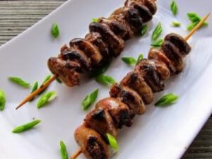 Шашлык из куриных сердечек