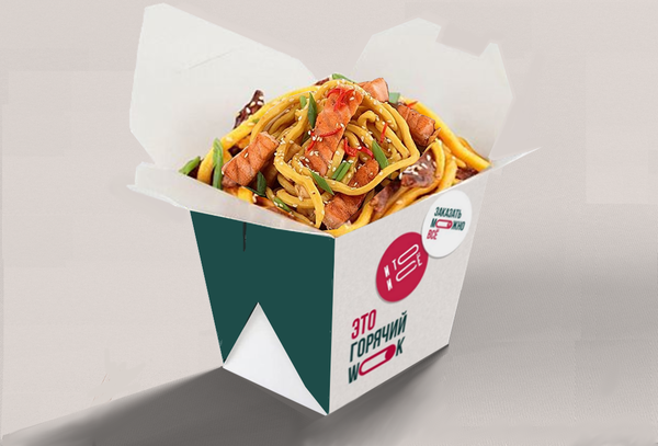 Wok с лососем (лапша гречневая)