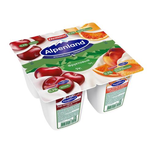 Йогурт Alpenland Вишня Нектарин Дикий апельсин 0.3% 95г