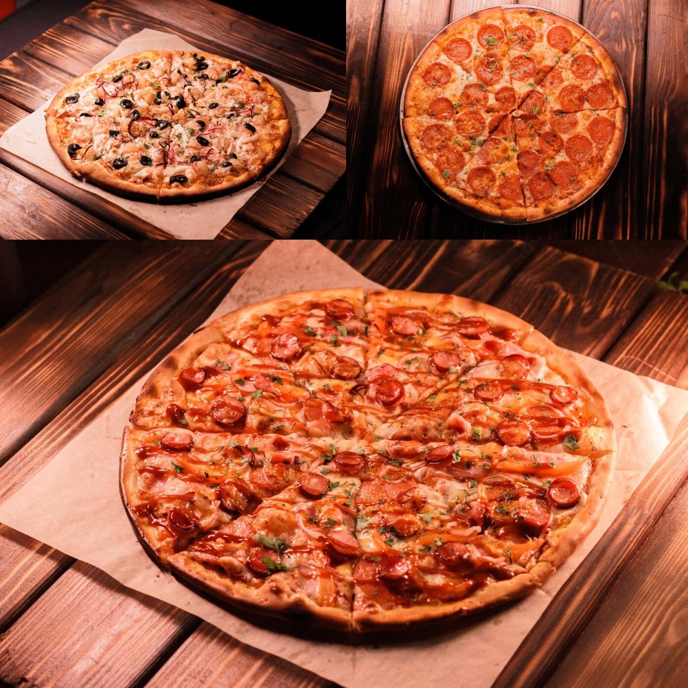 Комбо 2 (Пицца с морепродуктами, баварская, пепперони)