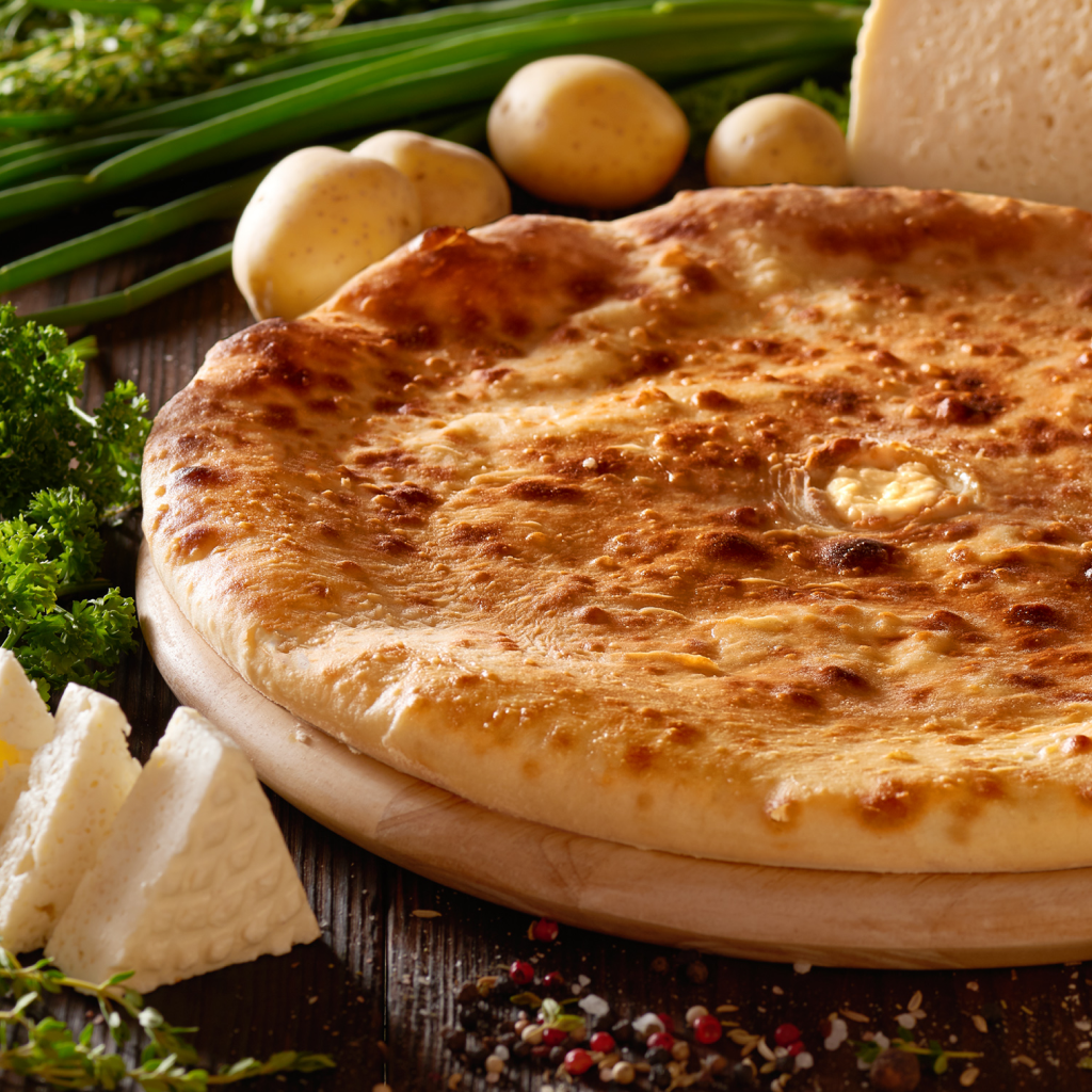 Пирог с картофелем и жареным луком