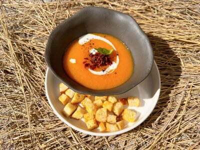 Суп-крем из тыквы с сухариками