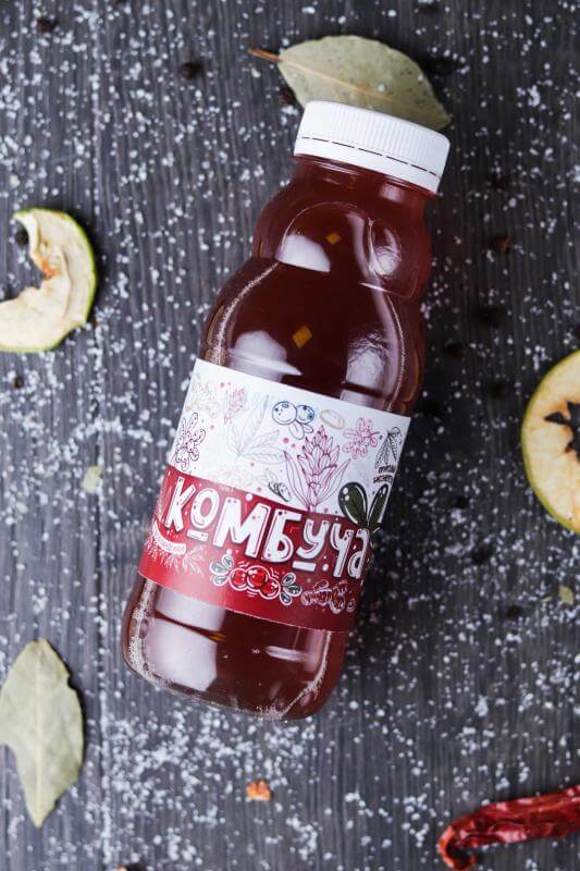 Комбуча имбирь-клюква 300 мл