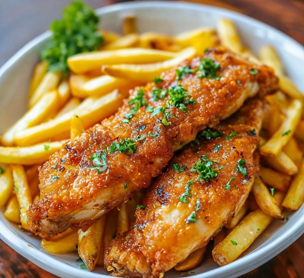 Куриный Лангет с картофелем Фри 
