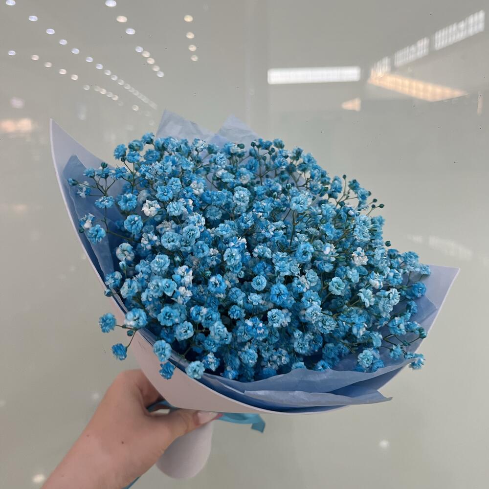 Букет из голубой гипсофилы