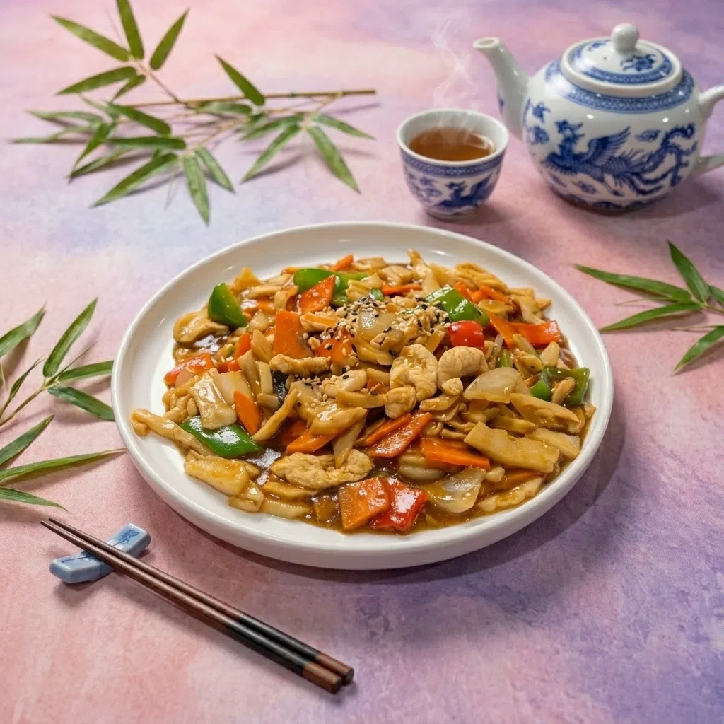 Мясо с шампиньонами