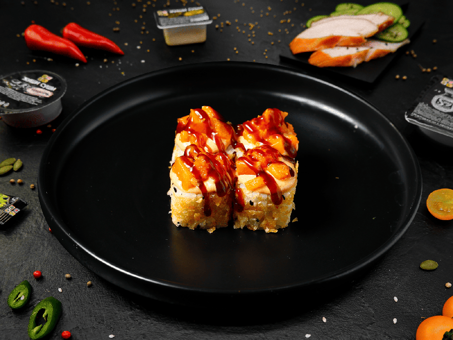 Ролл с тыквой и грибами 4 шт