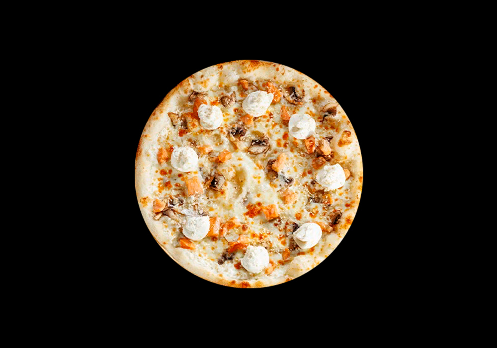 Пицца с лососем и сырным кремом