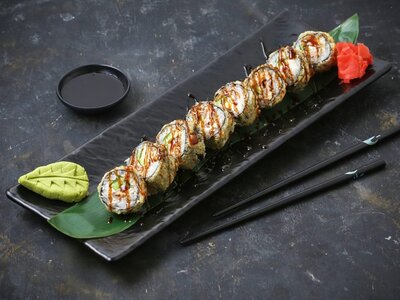 Ролл Дабл фиш Hot с угрем