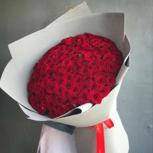 101 Роза 75 см АКЦИЯ огромный букет