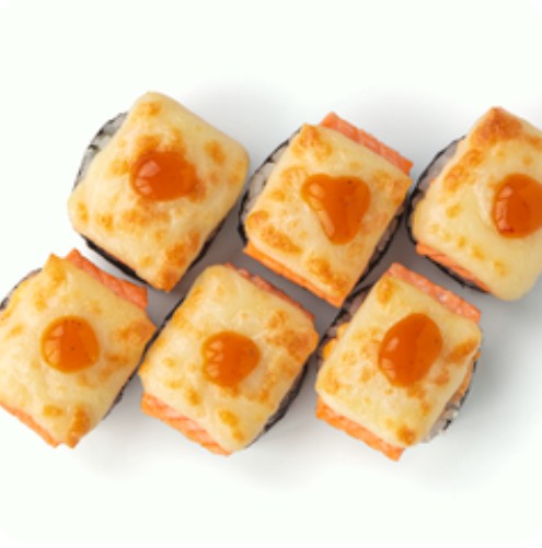 Запеченный с сыром и лососем