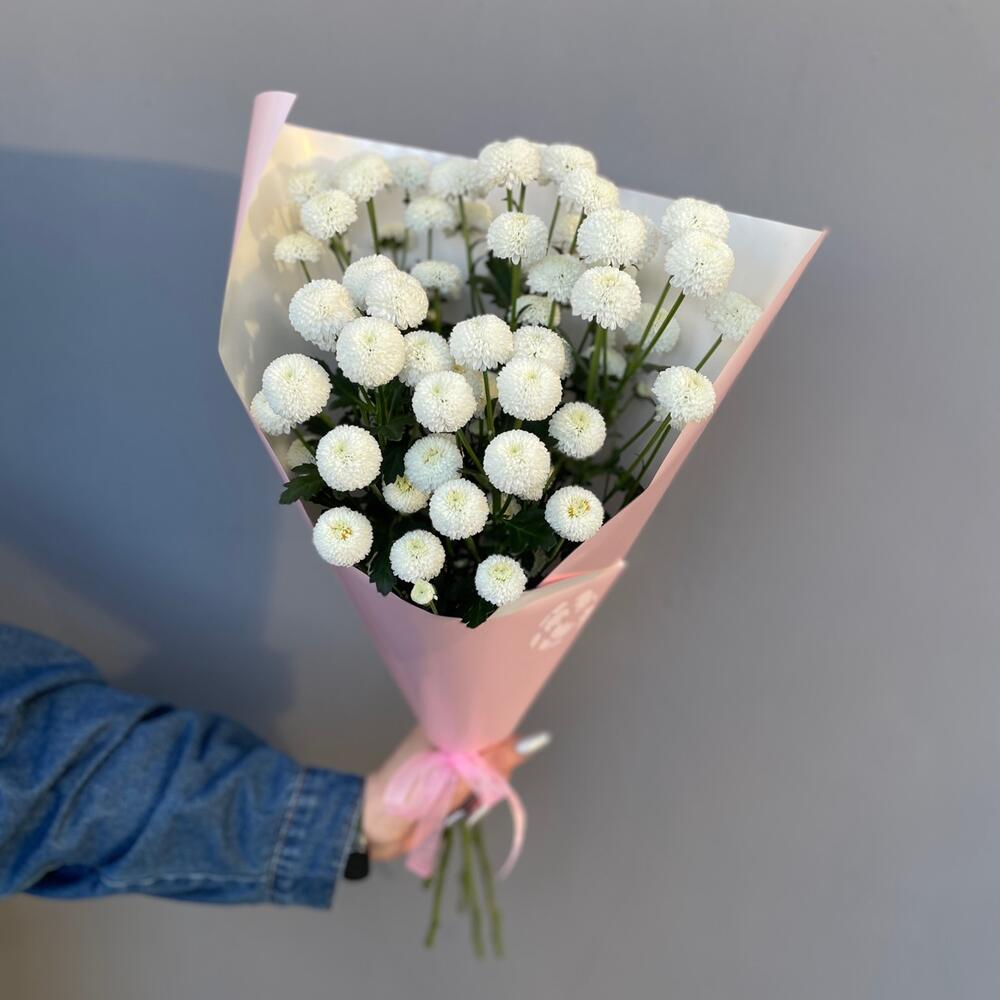 Букет «Помпончики» из милых Хризантем