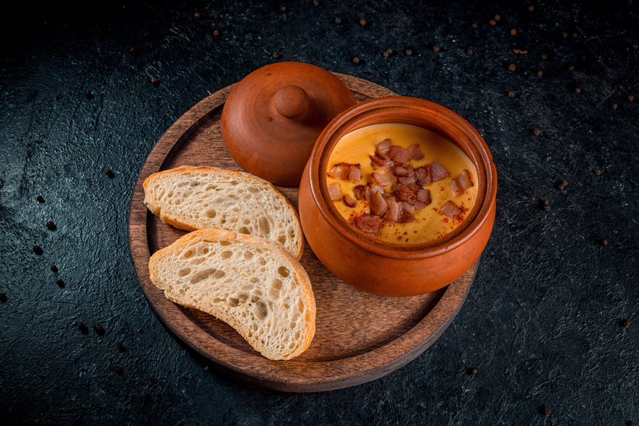 Сырный суп с беконом