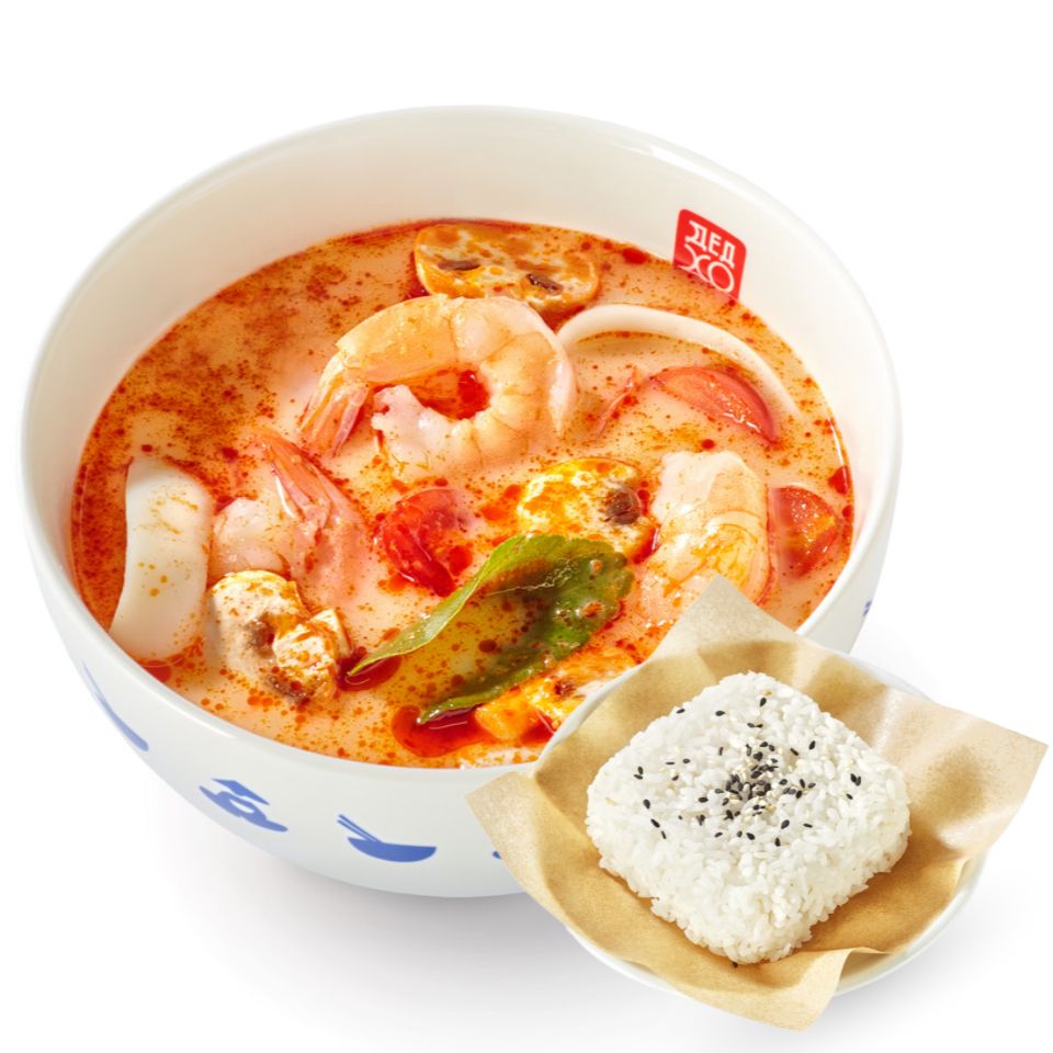 Суп Том Ям и рис на пару