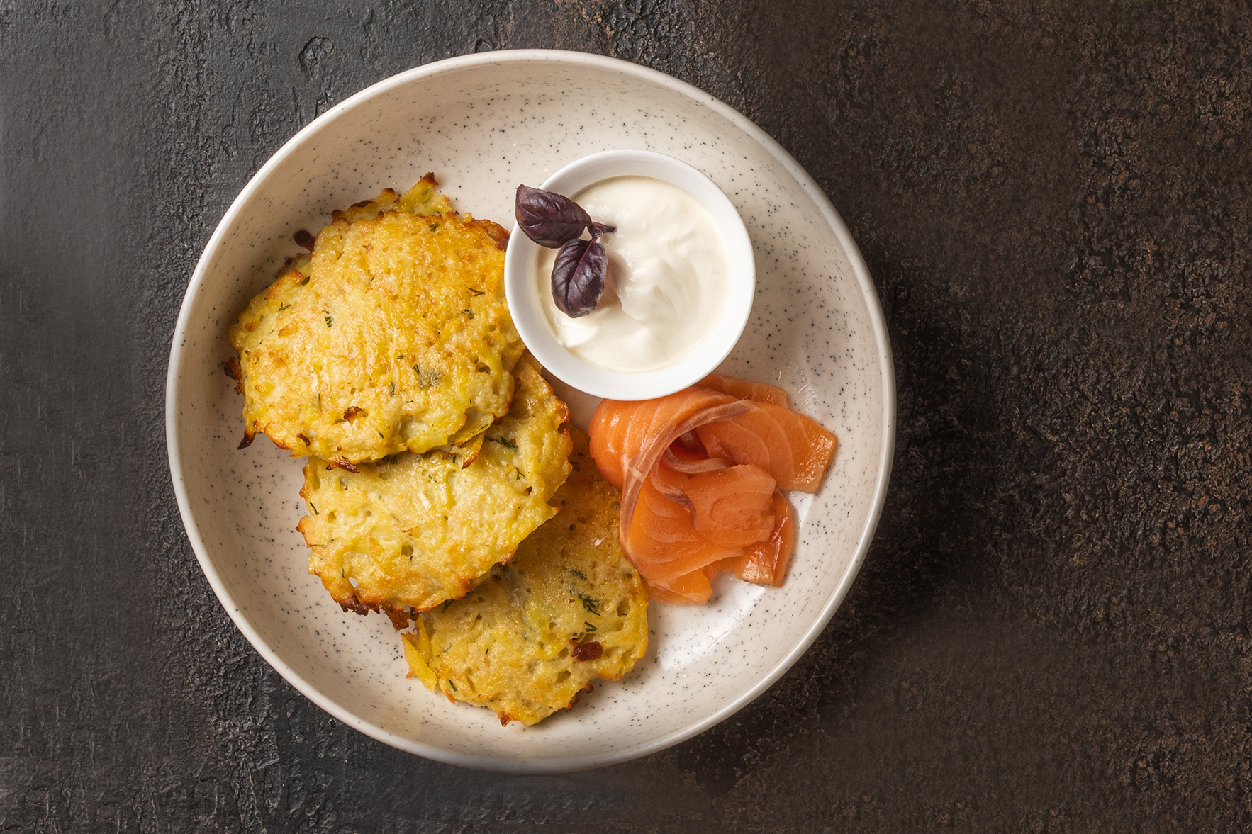 Драники с сёмгой