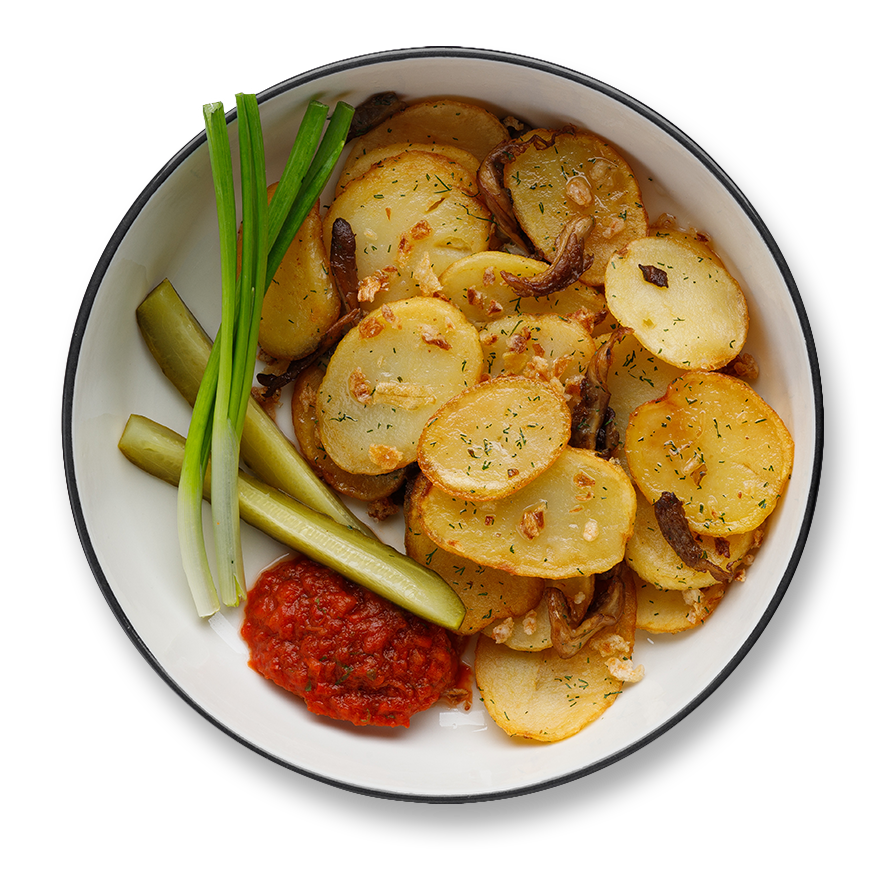 Жареный картофель с грибами