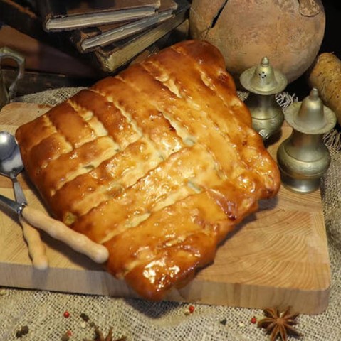 Пирог с капустой и яйцом 22см