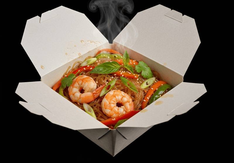 Фунчоза с креветками 