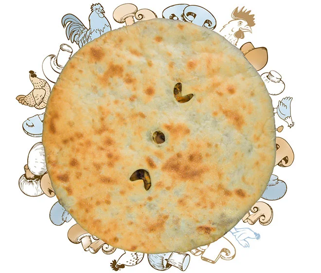 Пирог с курицей и грибами