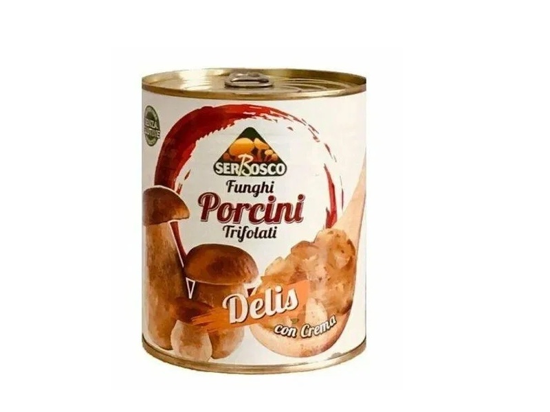 Грибы белые Serbosco резаные жареные Delis