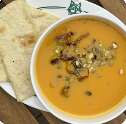 Тыквенный крем-суп с вешенками терияки