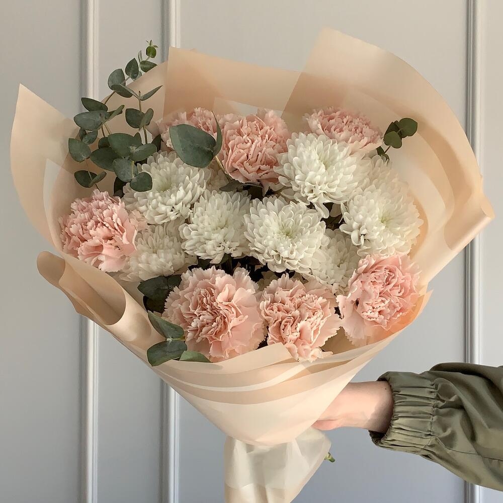 Хризантема и диантус 