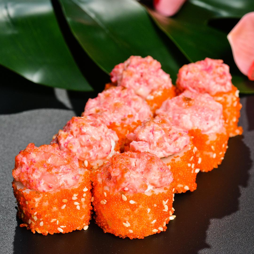 Запеченный ролл с кальмаром