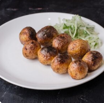 Шашлык из отварного картофеля