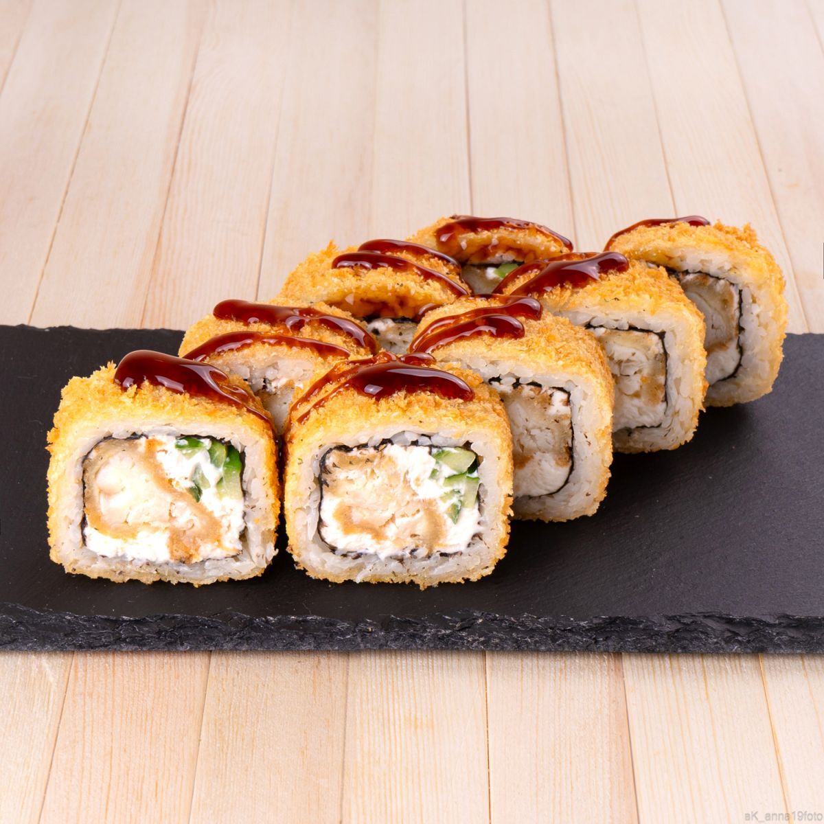 Жареный с окунем