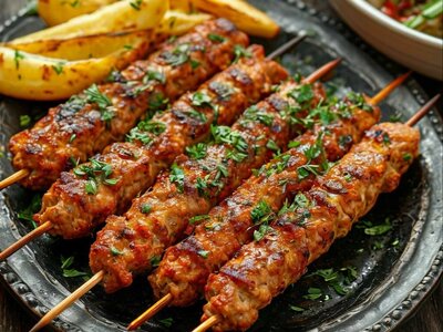 Люля куриный с цитрусовым салатом