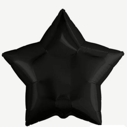 Шар фольгированный звезда чёрная