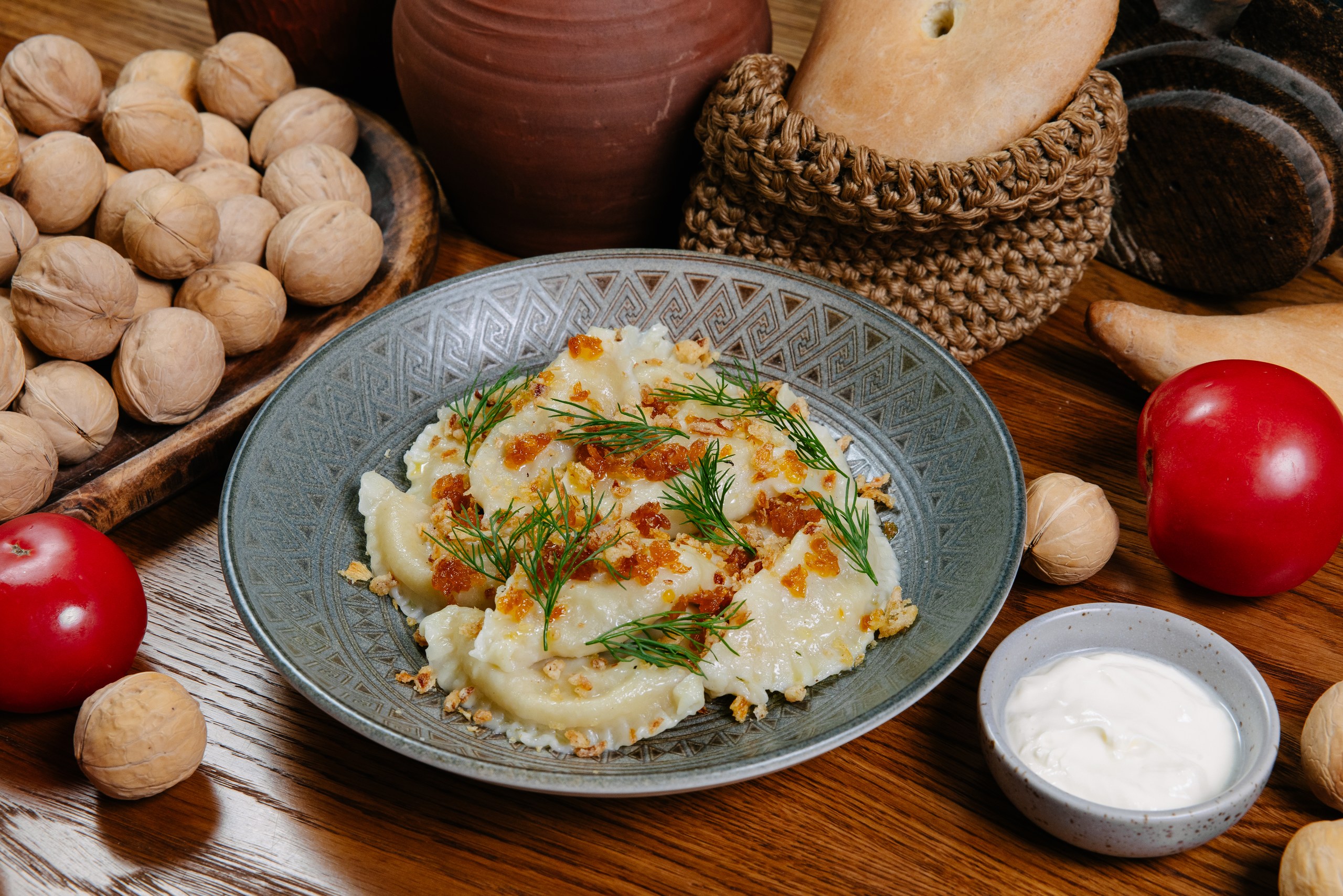 Вареники с картофелем и жареным луком